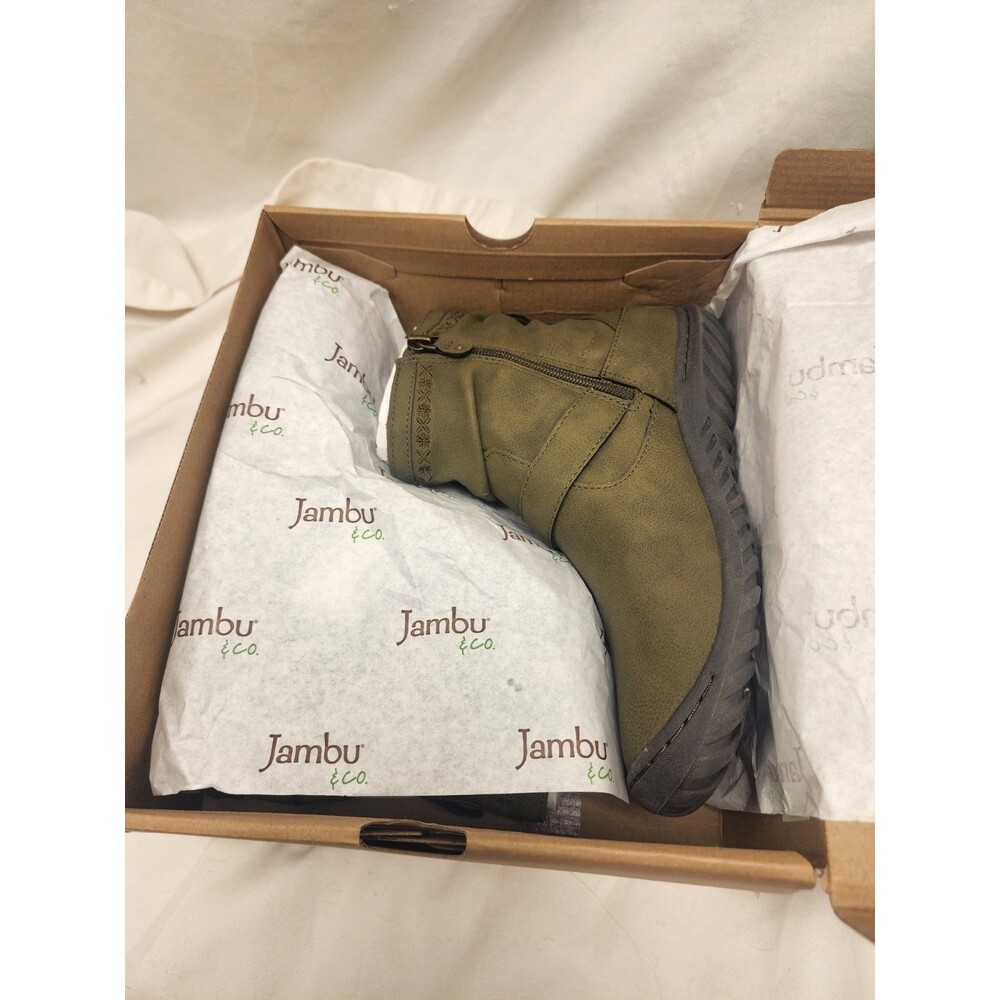 JBU by Jambu Ankle Boots Dottie Olive Green Water Resistant Women 7.5 - Picture 8 of 10
